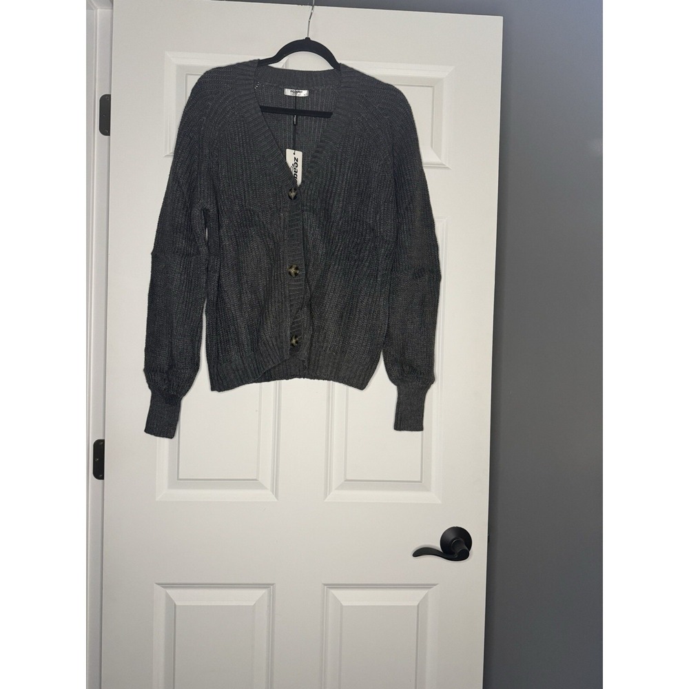 Zeagoo Chunky Cable Knit Cardigan Sweater Charcoal Xl Nwt